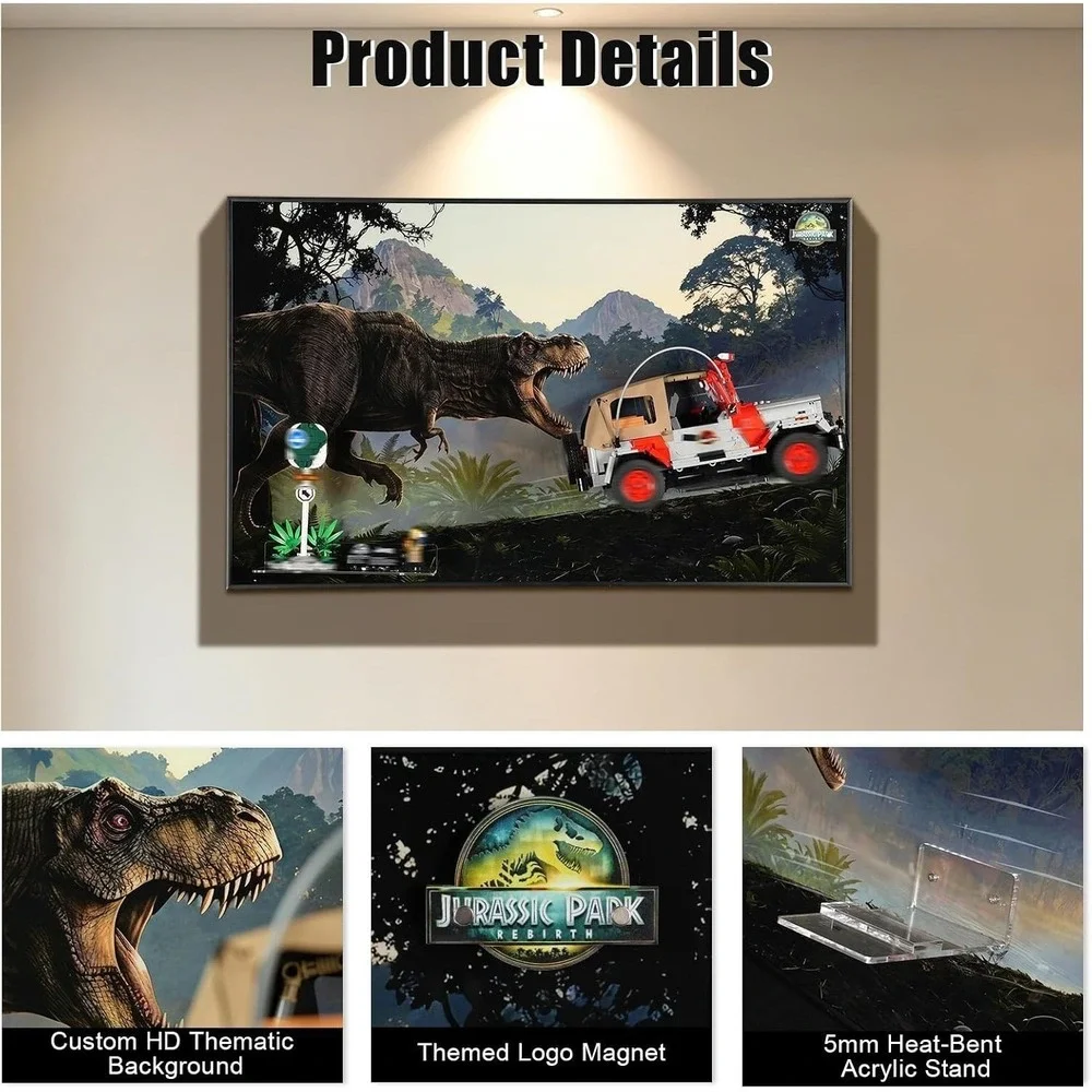 DALDED Wall Mount Display Board for Jurassic Park Jeep Wrangler 77984 HD Art